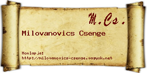 Milovanovics Csenge névjegykártya